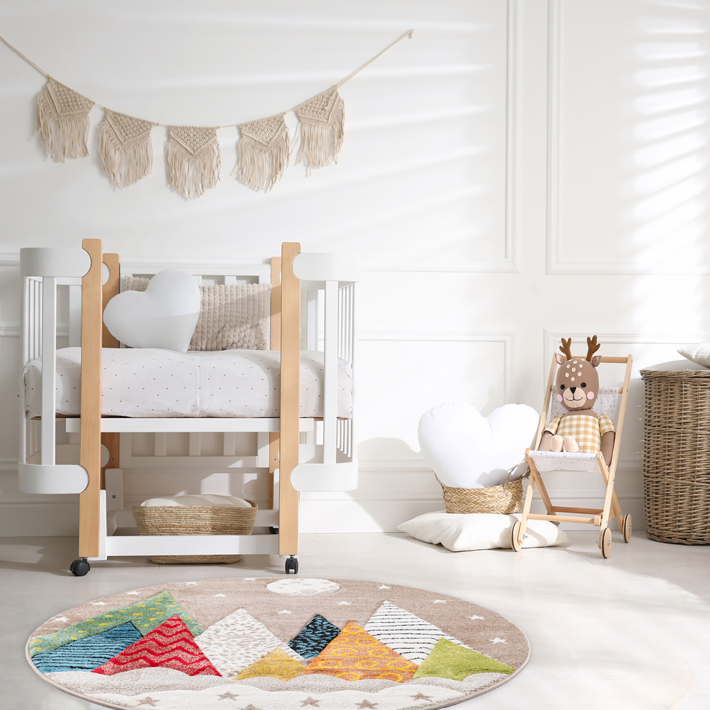 Kulatý dětský koberec BOND KIDS hory 120 cm