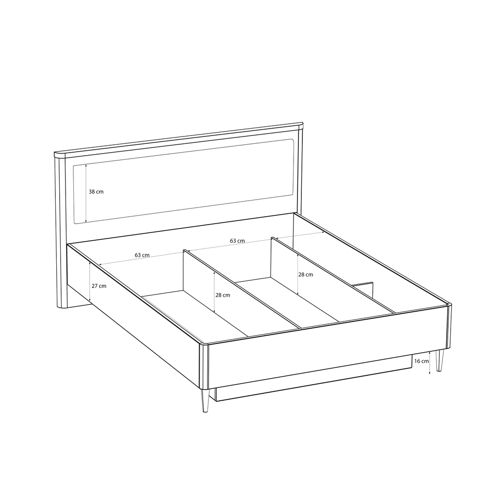 Postel s čalouněným čelem a roštem LACETTI 160x200