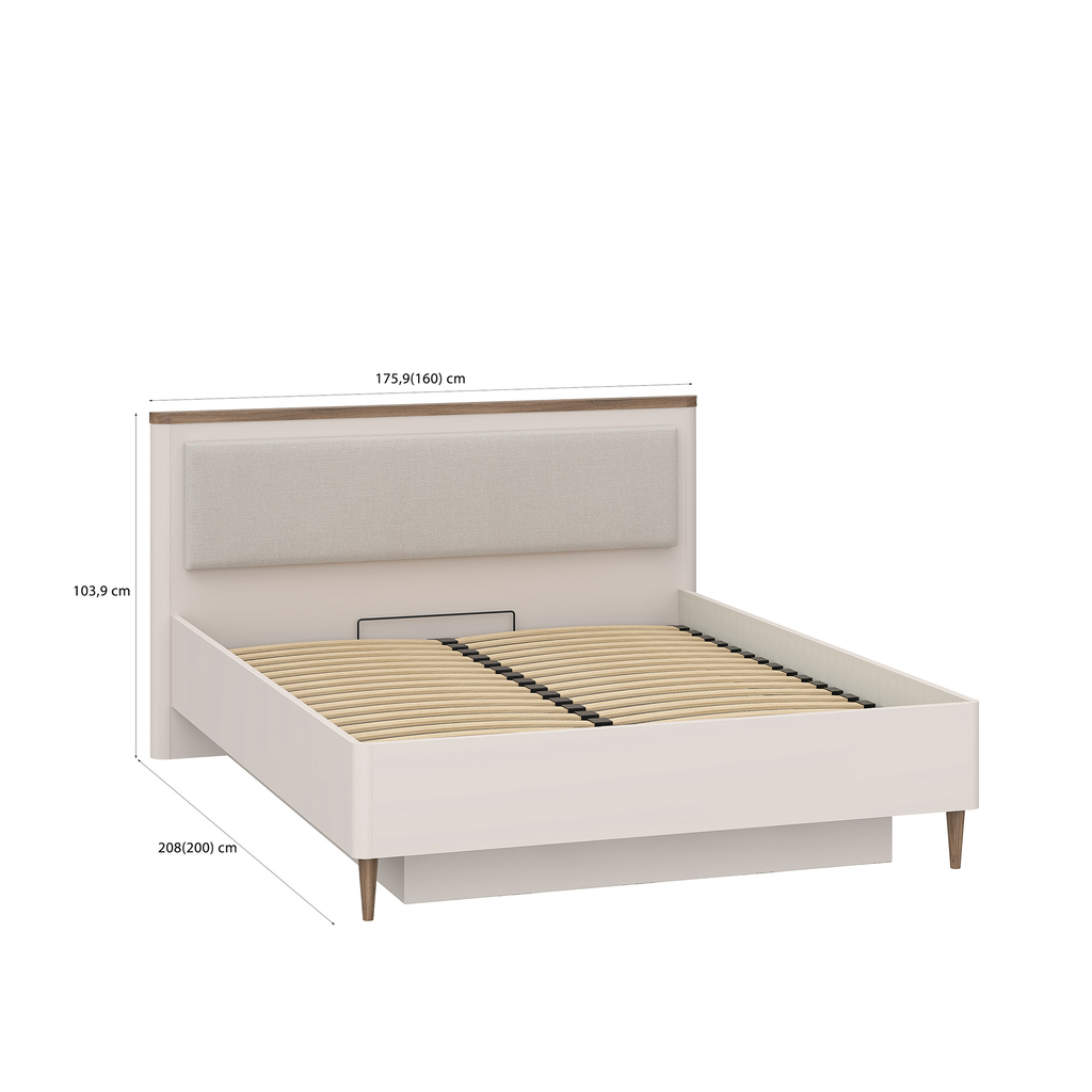 Postel s čalouněným čelem a roštem LACETTI 160x200