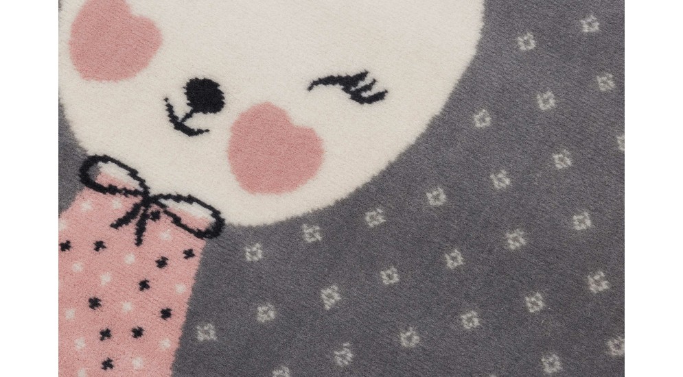 Dětský kulatý koberec KRÁLÍK růžový 100 cm
