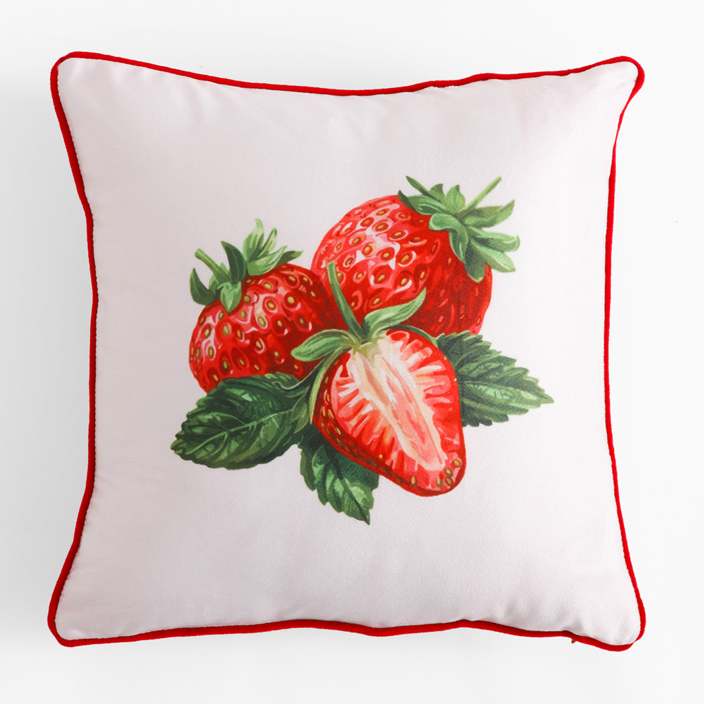 Dekorační povlak na polštář s jahodami FRUITS 40x40 cm