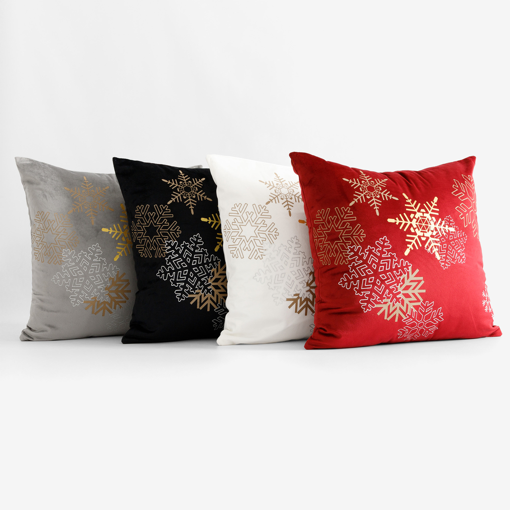 Povlak na polštář sváteční šedý SNOV 45x45 cm
