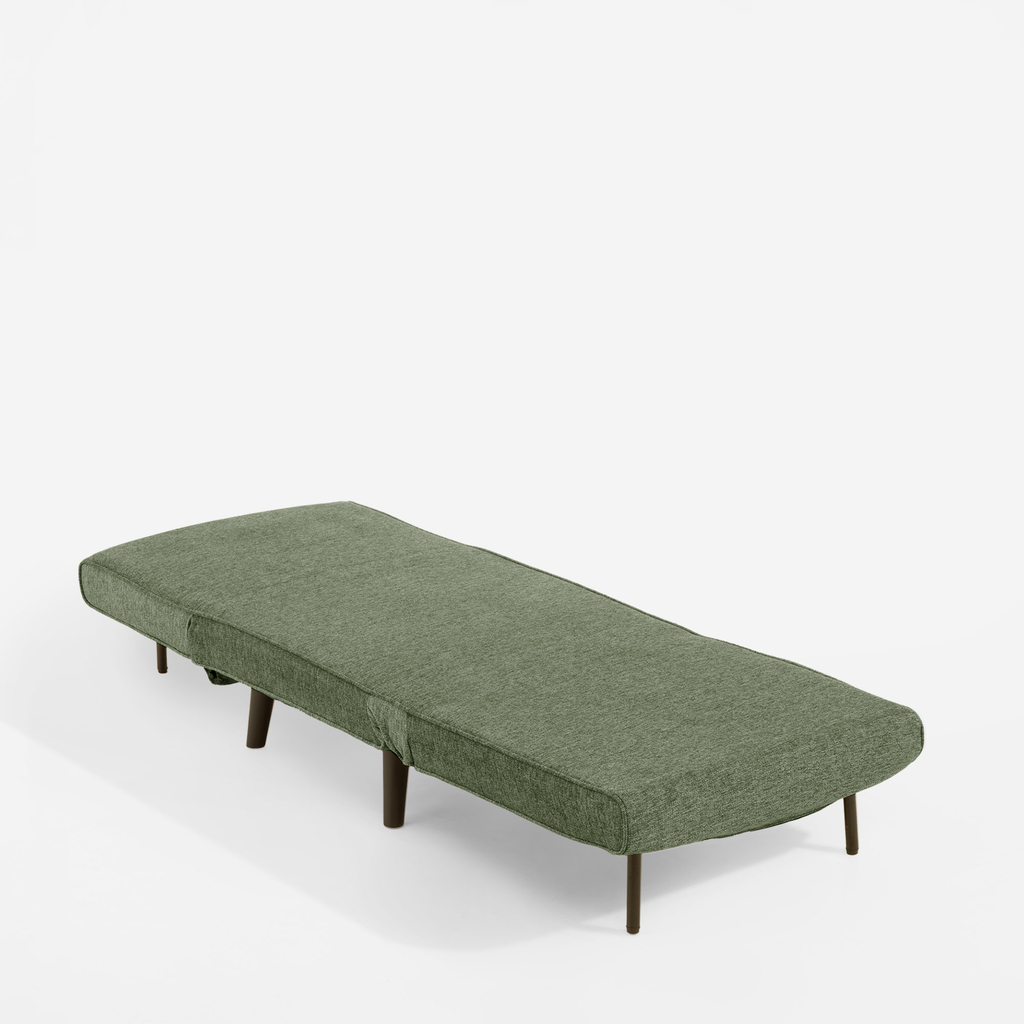 Rozkládací čalouněné křeslo zelené LAVILLA