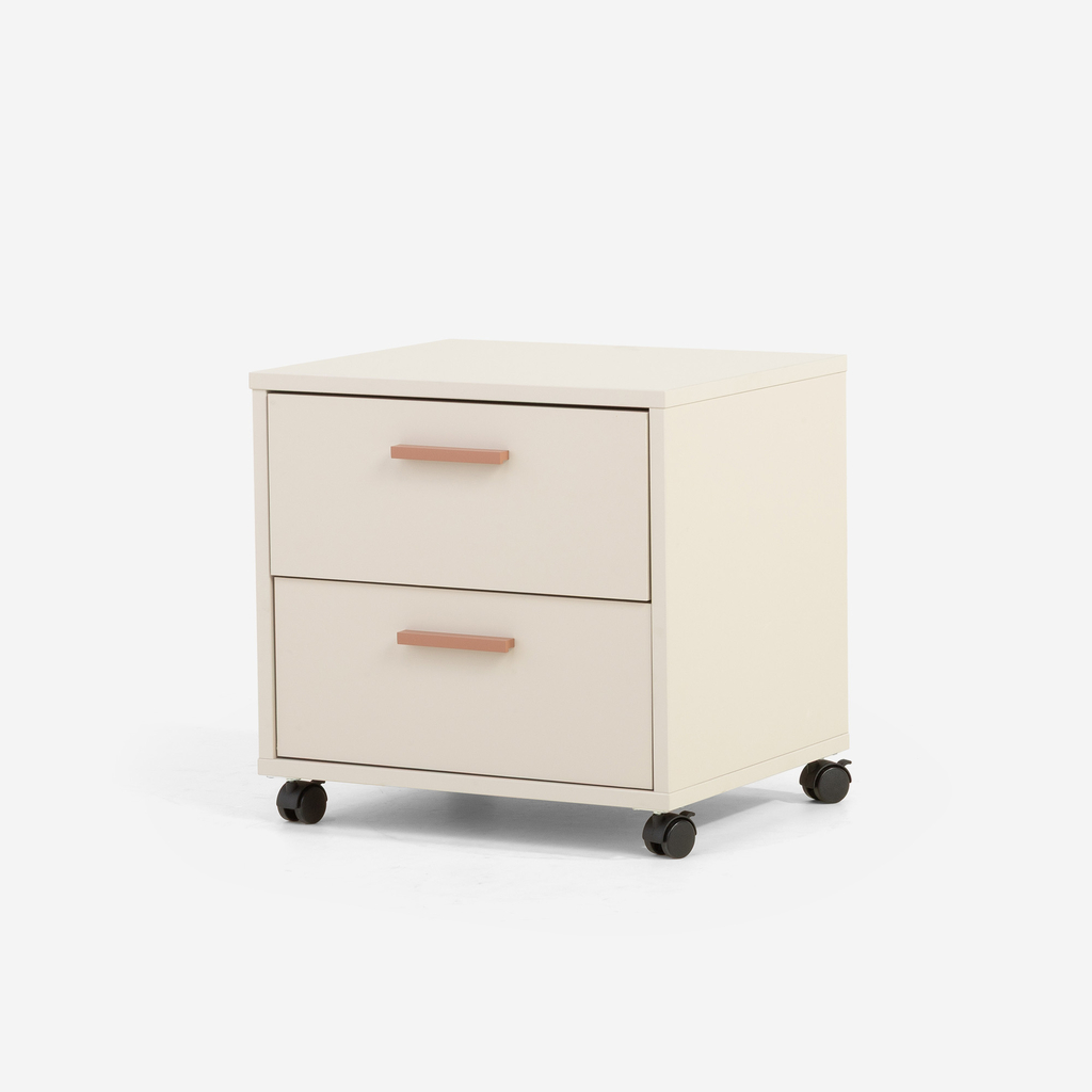 Noční stolek na kolečkách písková barva MILLES