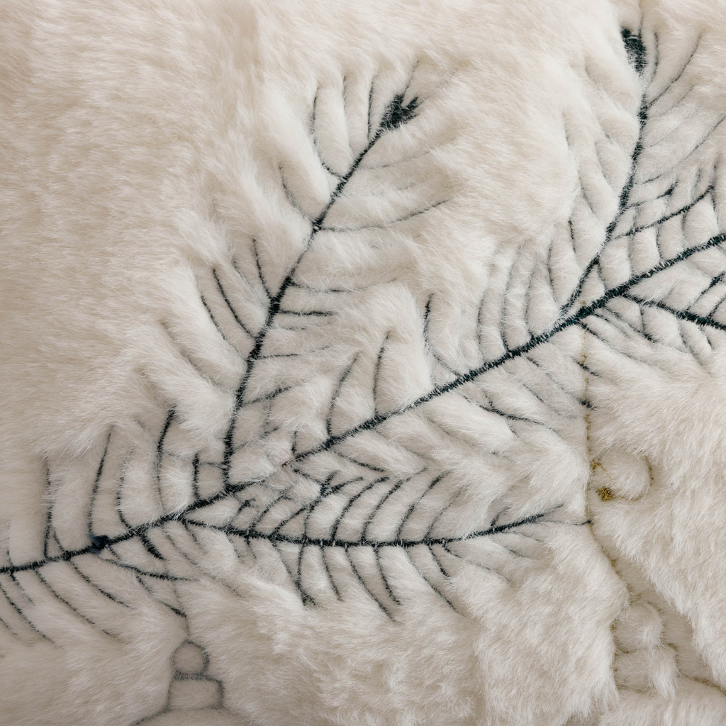 Vánoční povlak na polštář s větvičkou bílý LUCA 45x45 cm