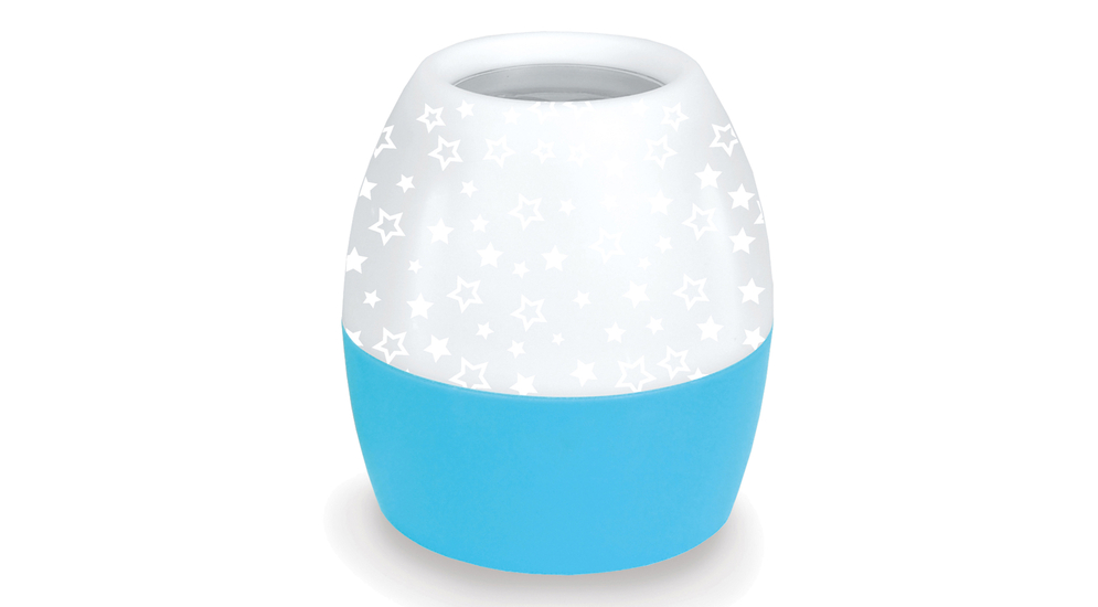 Dětská noční lampička s projektorem v bílo-modré barvě