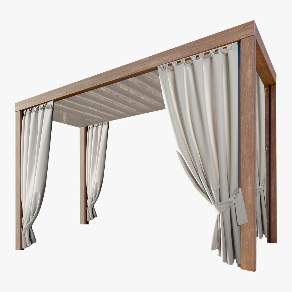 Závěs na terasu s pásky na suchý zip světle béžový GARDEN 155x220 cm
