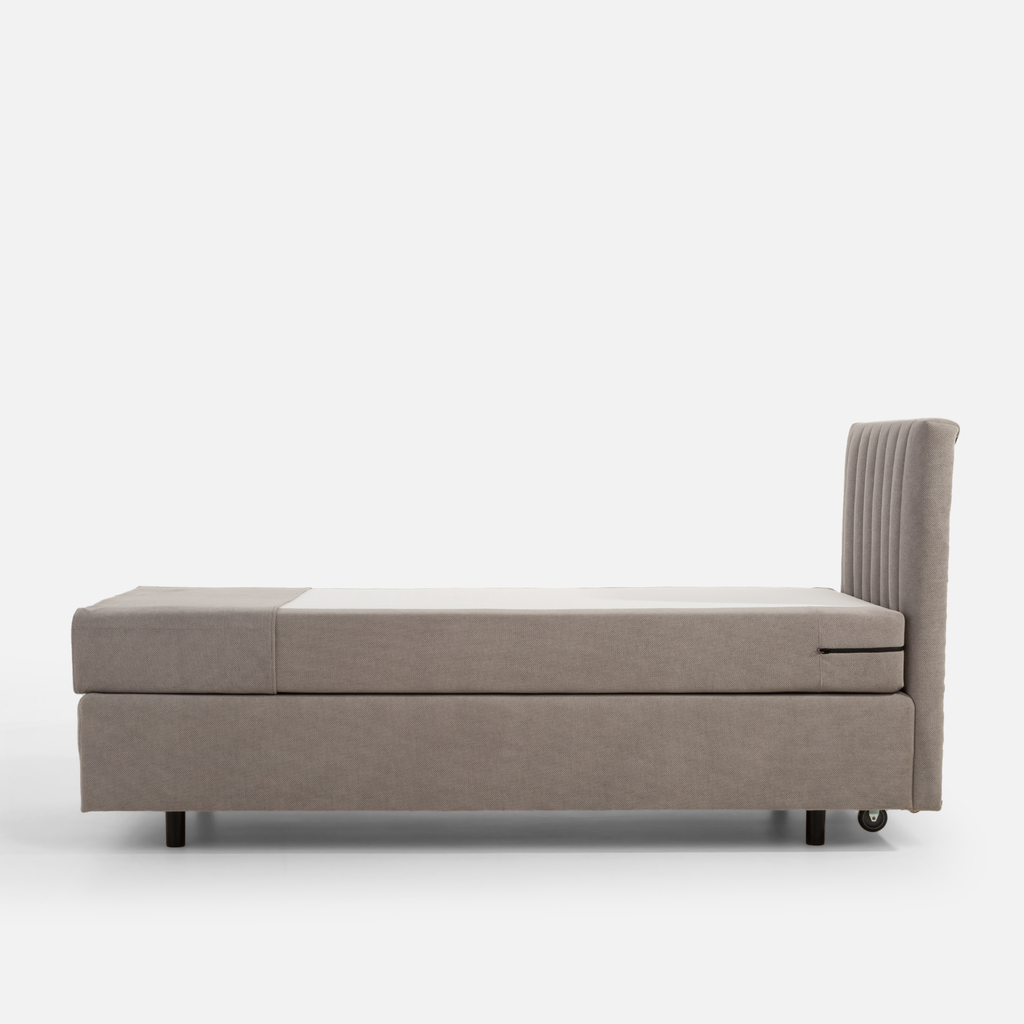 Šedá postel boxspring s matrací SILLA 90x200 cm