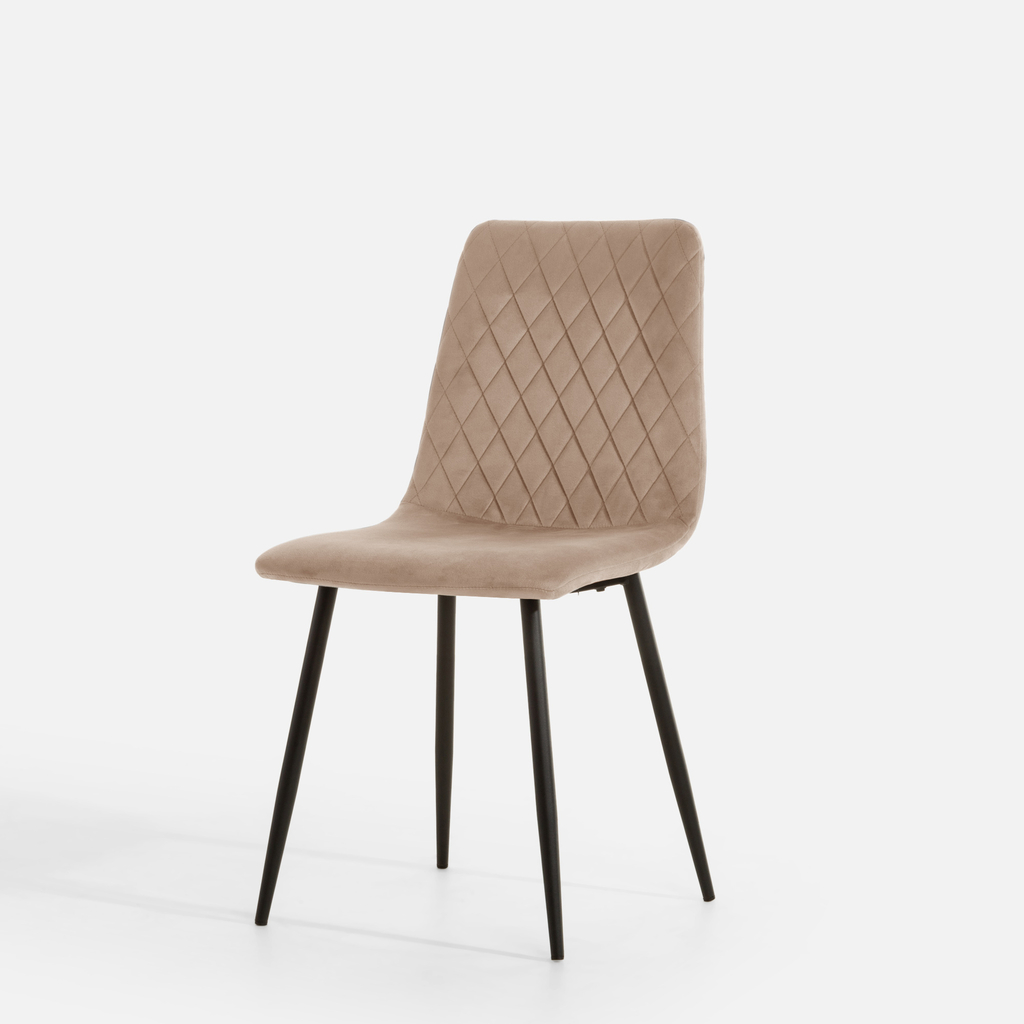 Béžová čalouněná prošívaná židle ALLINA