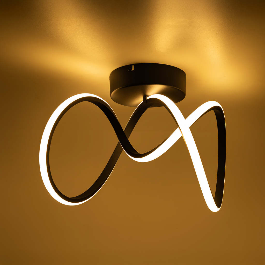 Černé LED stropní svítidlo stuha CLINT 41 cm