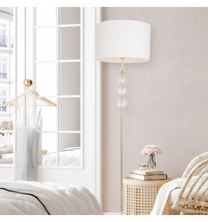Bílo-zlatá stojací lampa REA II