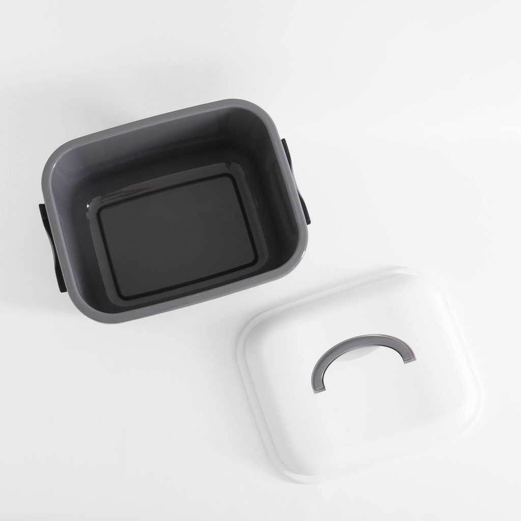 Úložný box na kolečkách, bílo-šedý 46x37x30 cm