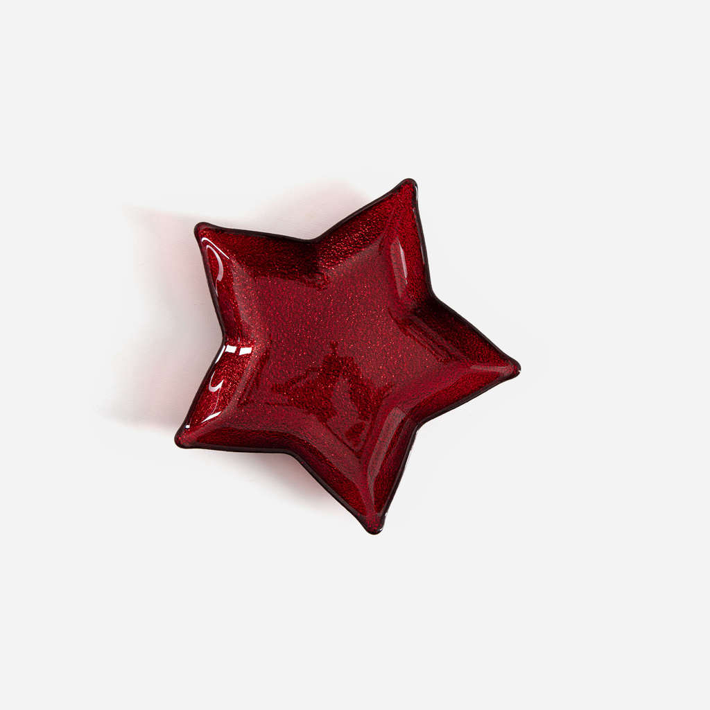 Vánoční servírovací talíř HVĚZDA 20x20x3 cm MIX