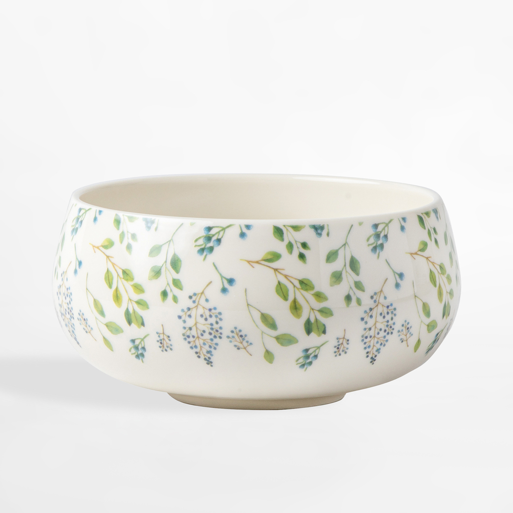 Porcelánová miska se zeleno-modrými květy 660 ml