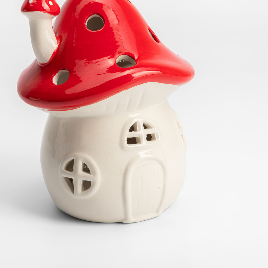 Dekorace LED domeček muchomůrka 14 cm