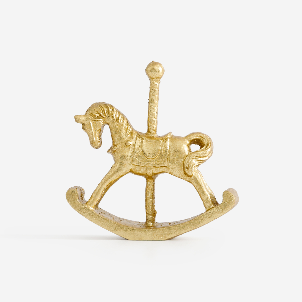 Dekorační figurka zlatý HOUPACÍ KONÍK 10 cm