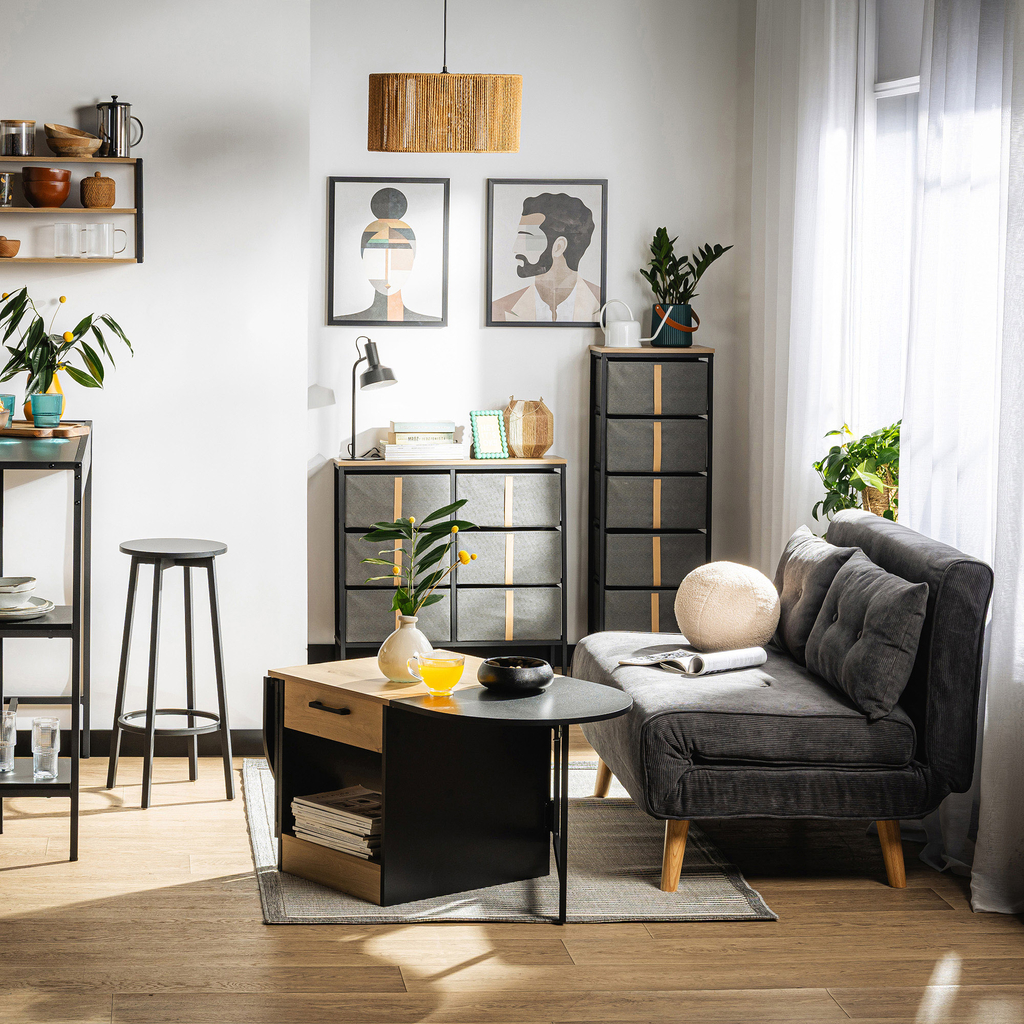 Tmavě šedá dvoumístná pohovka LAVILLA