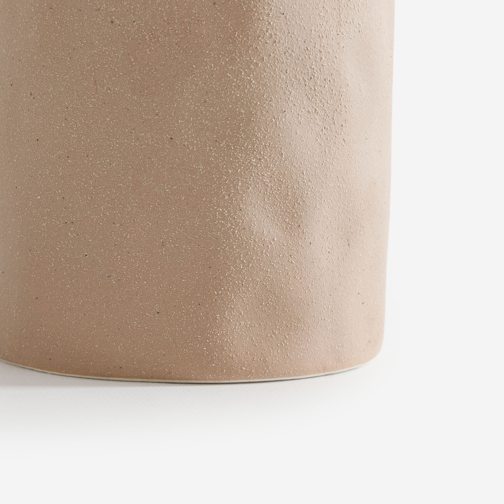 Keramická béžová váza s uchy 22 cm