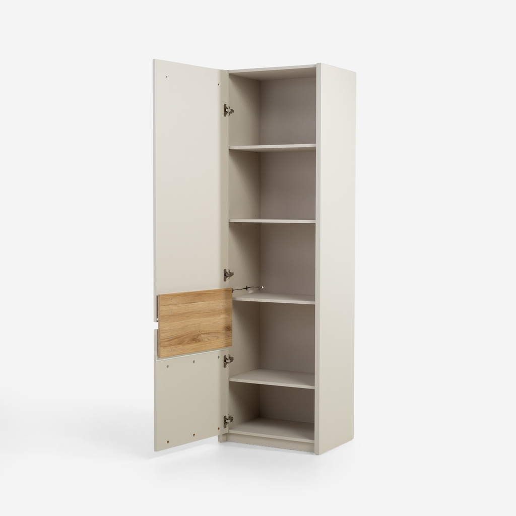 1-dveřová šatní skříň s osvětlením OAK SQUERE.