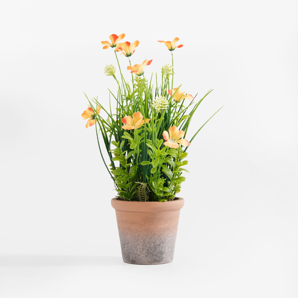 Umělá rostlina v květináči oranžová 36 cm