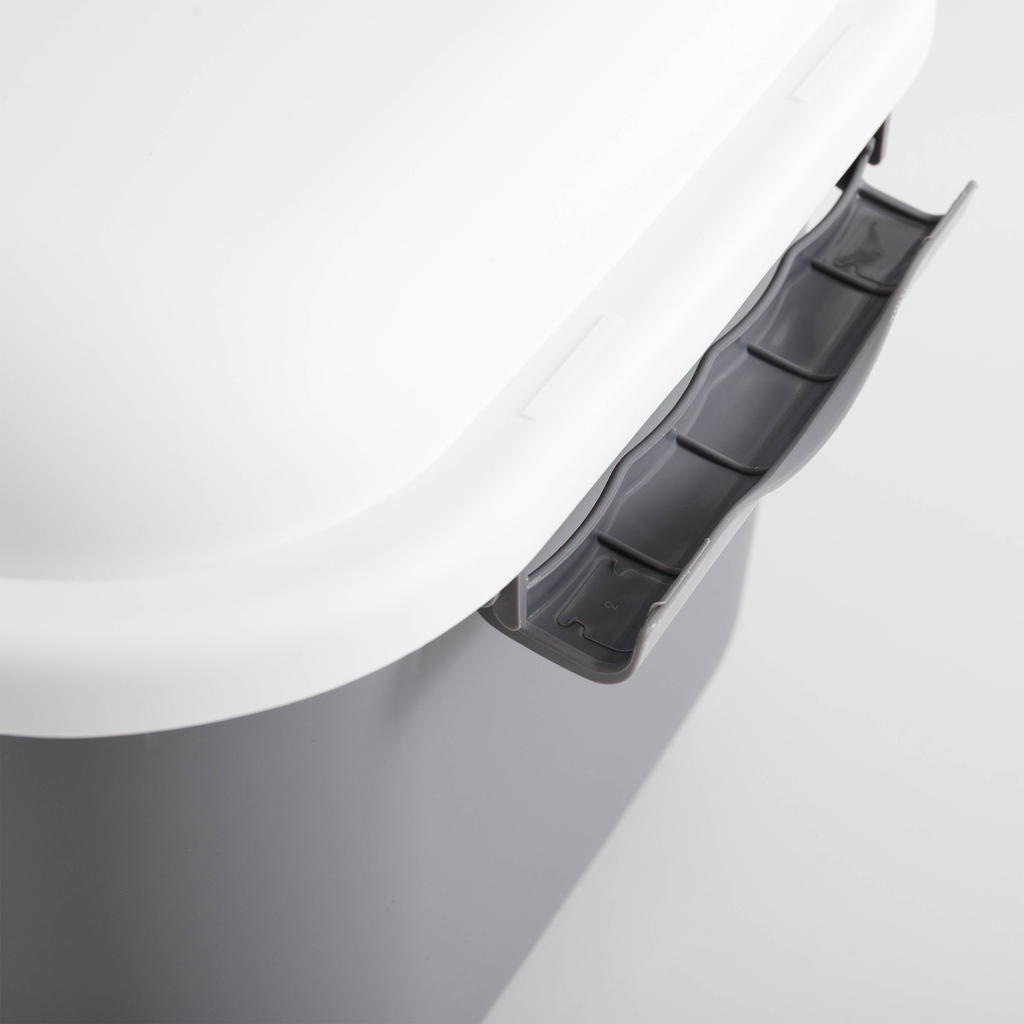 Úložný box na kolečkách, bílo-šedý 46x37x30 cm