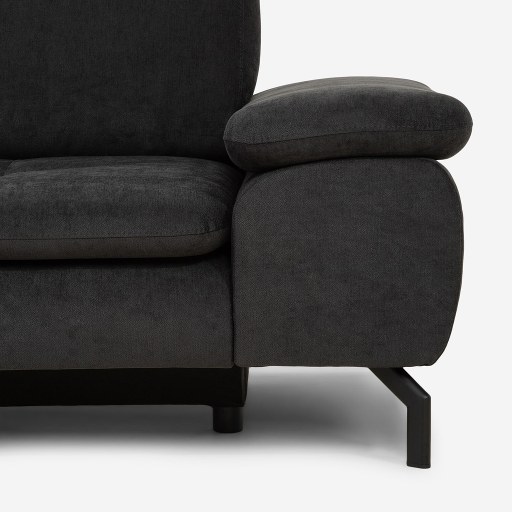 Černá rozkládací rohová sedačka Vespa levá