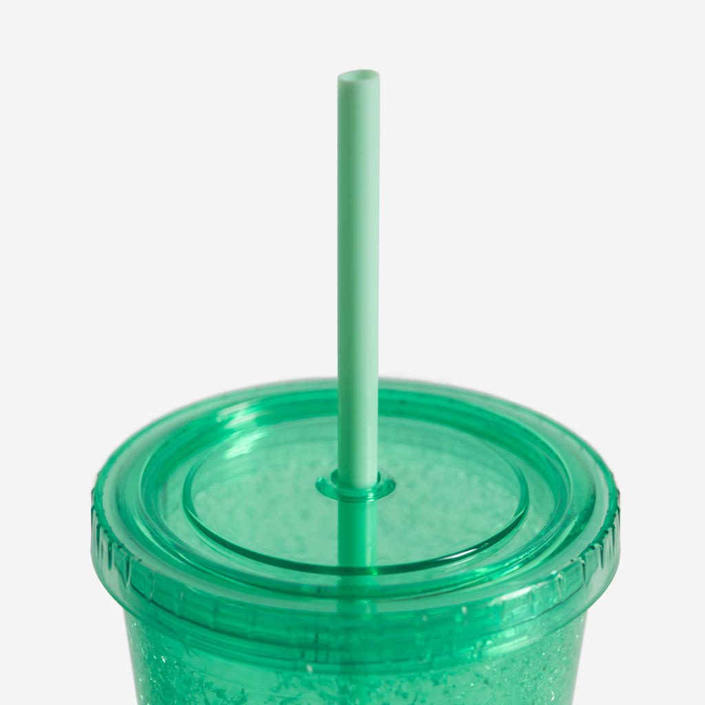 Plastový kelímek s brčkem zelený 500 ml