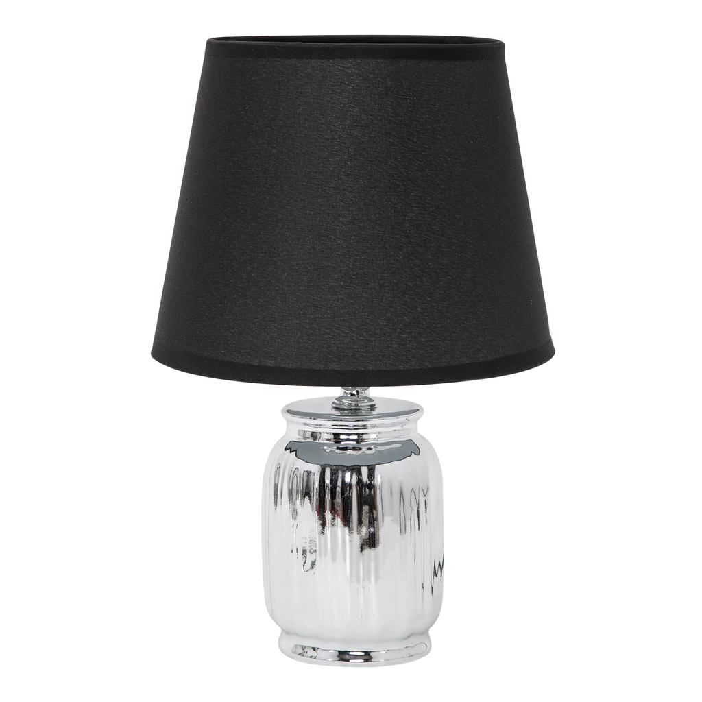Stolní lampa keramická černo-stříbrná 26 cm