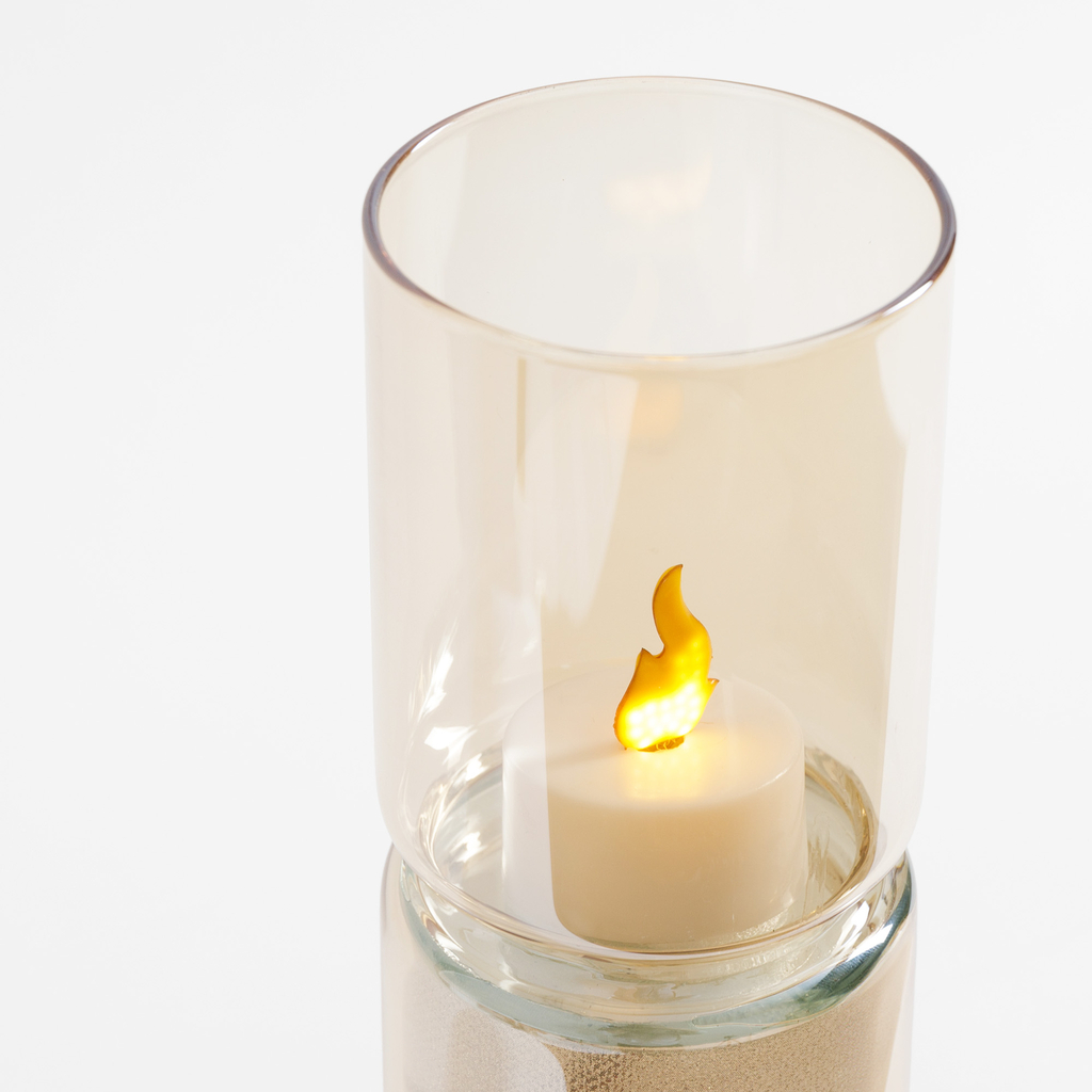 Dekorace LED amber svíčka 18,3 cm
