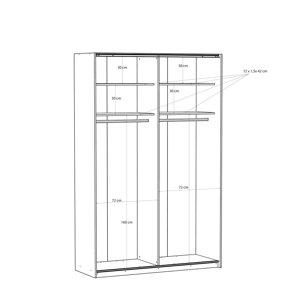 Skříň s posuvnými dveřmi FITIO mat 150 cm