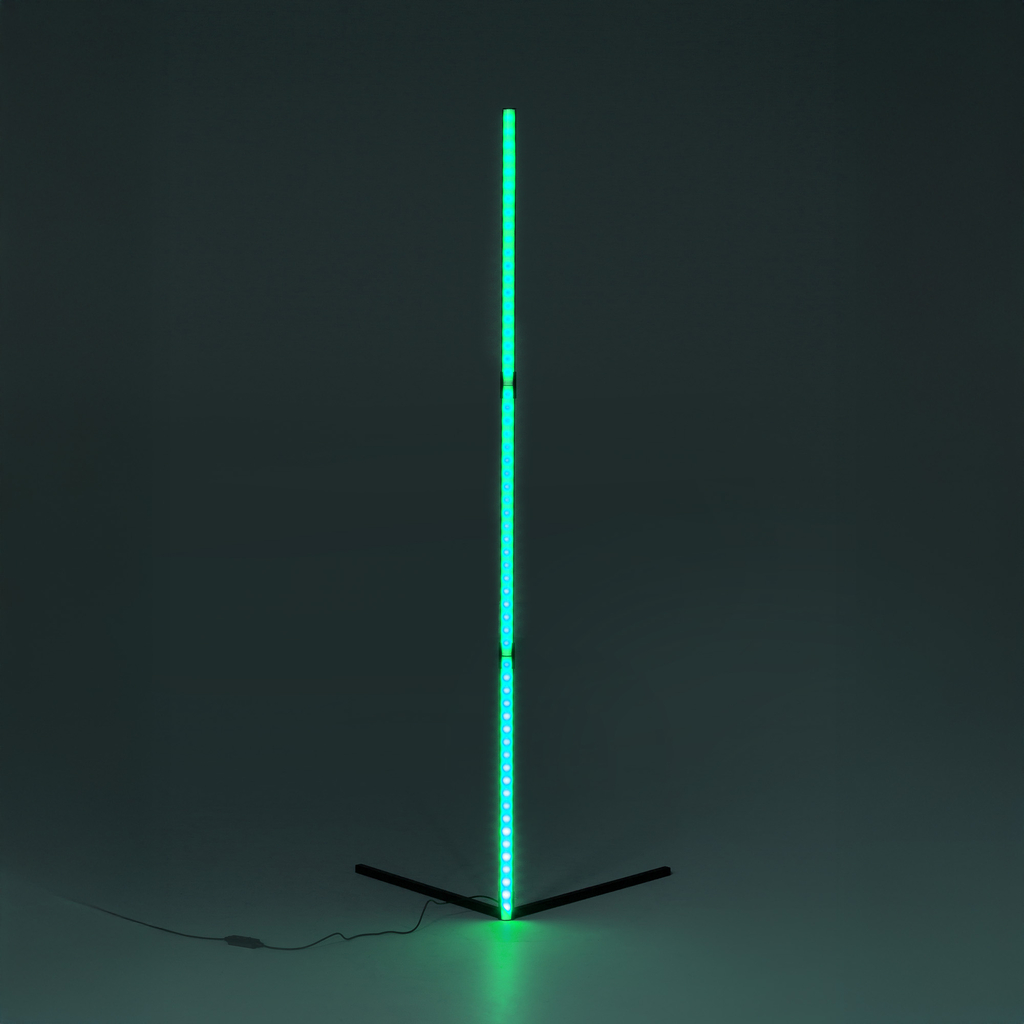 Lampa podłogowa LED RGB muzyczna czarna z pilotem