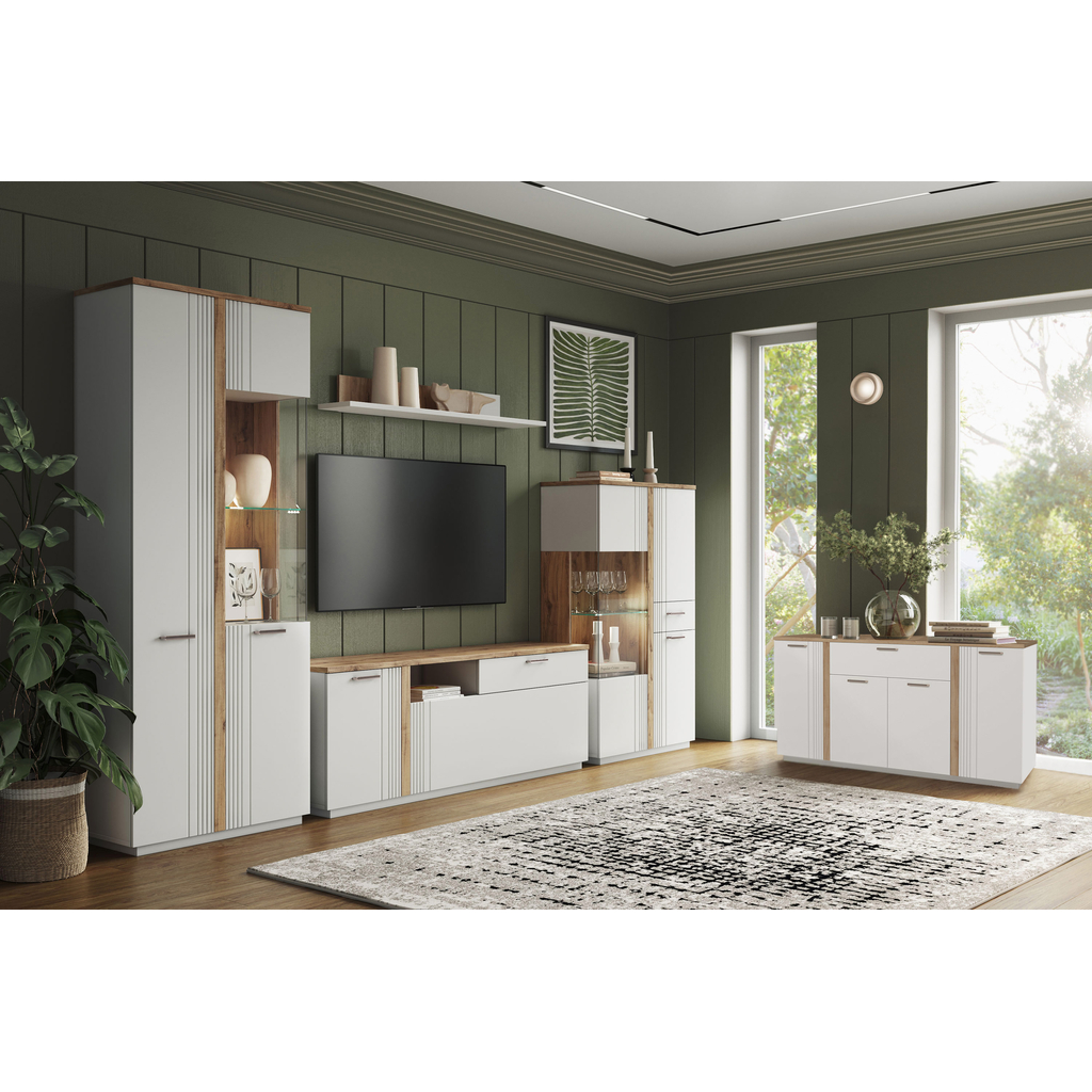 TV skříňka s drážkováním MATEO