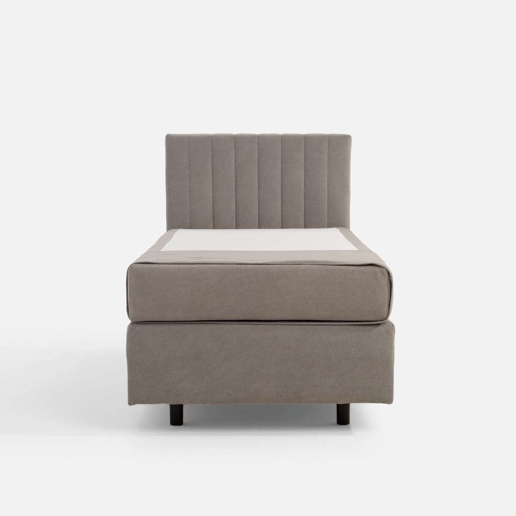 Šedá postel boxspring s matrací SILLA 90x200 cm