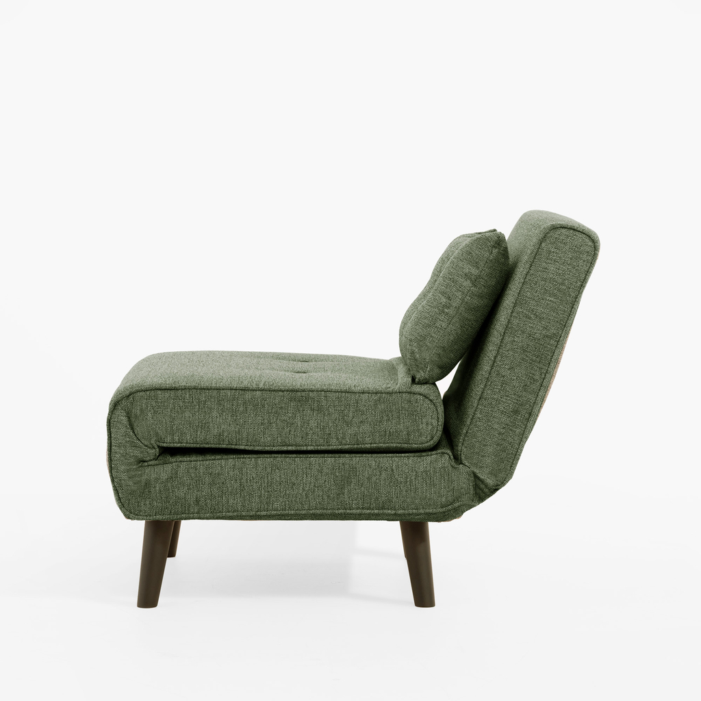 Rozkládací čalouněné křeslo zelené LAVILLA