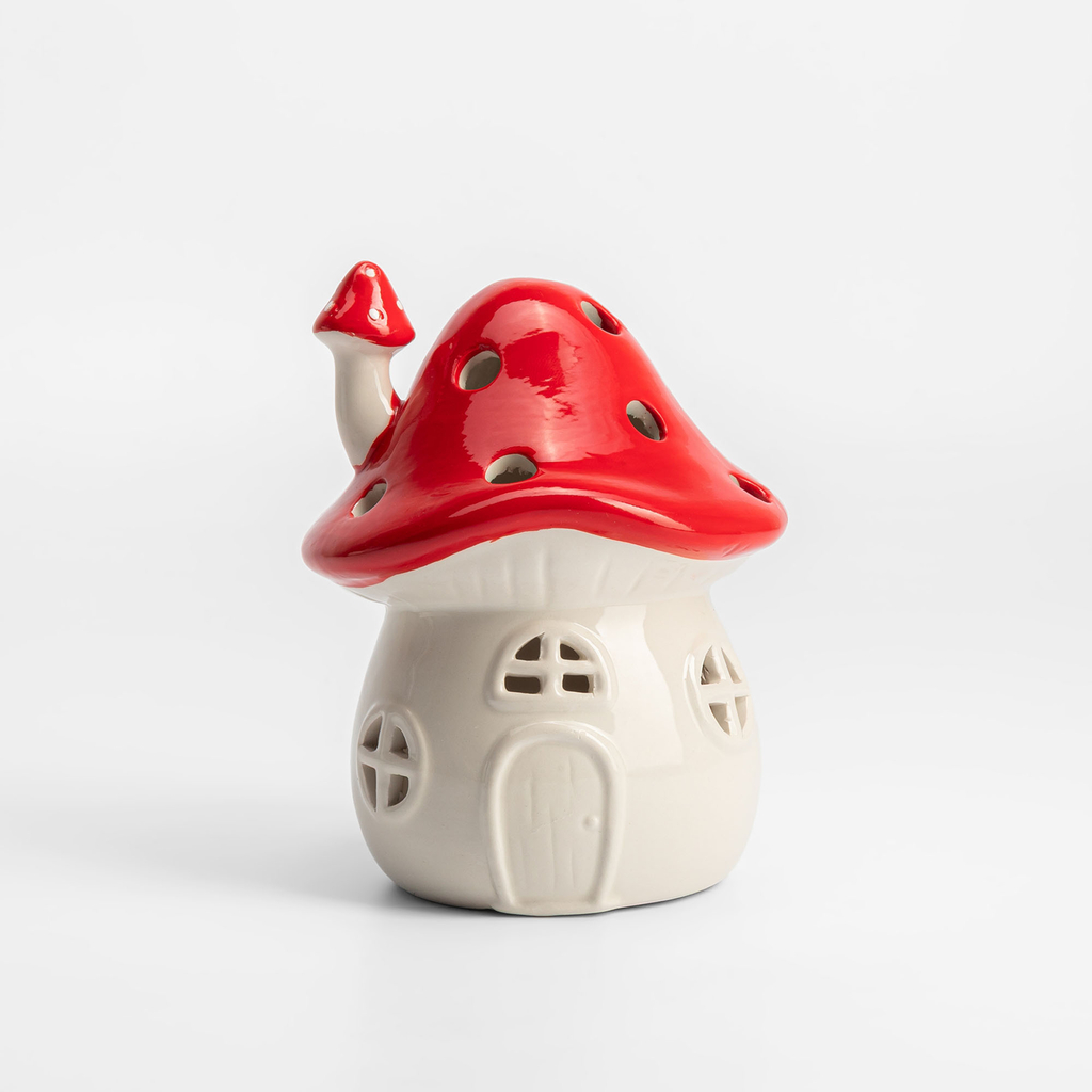 Dekorace LED domeček muchomůrka 14 cm