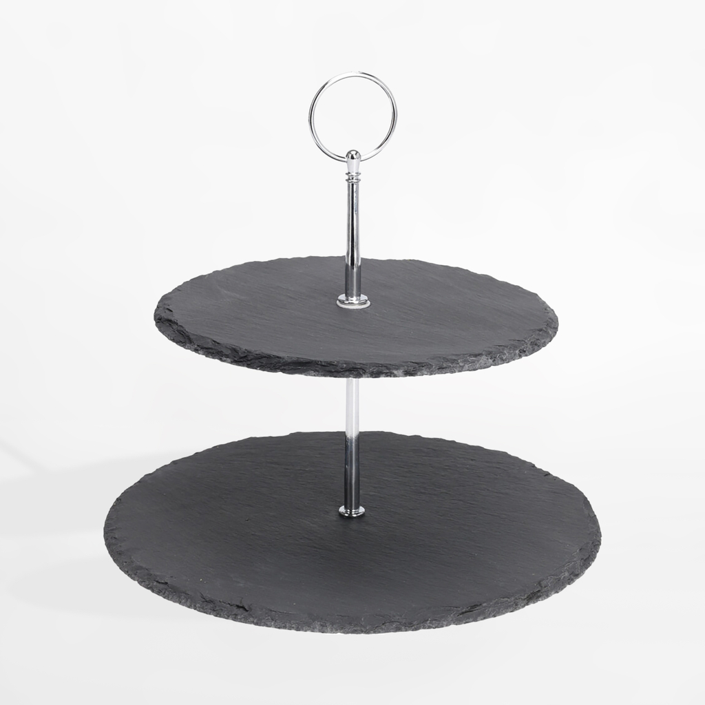 Dvoupatrový podnos z břidlice, 25 cm