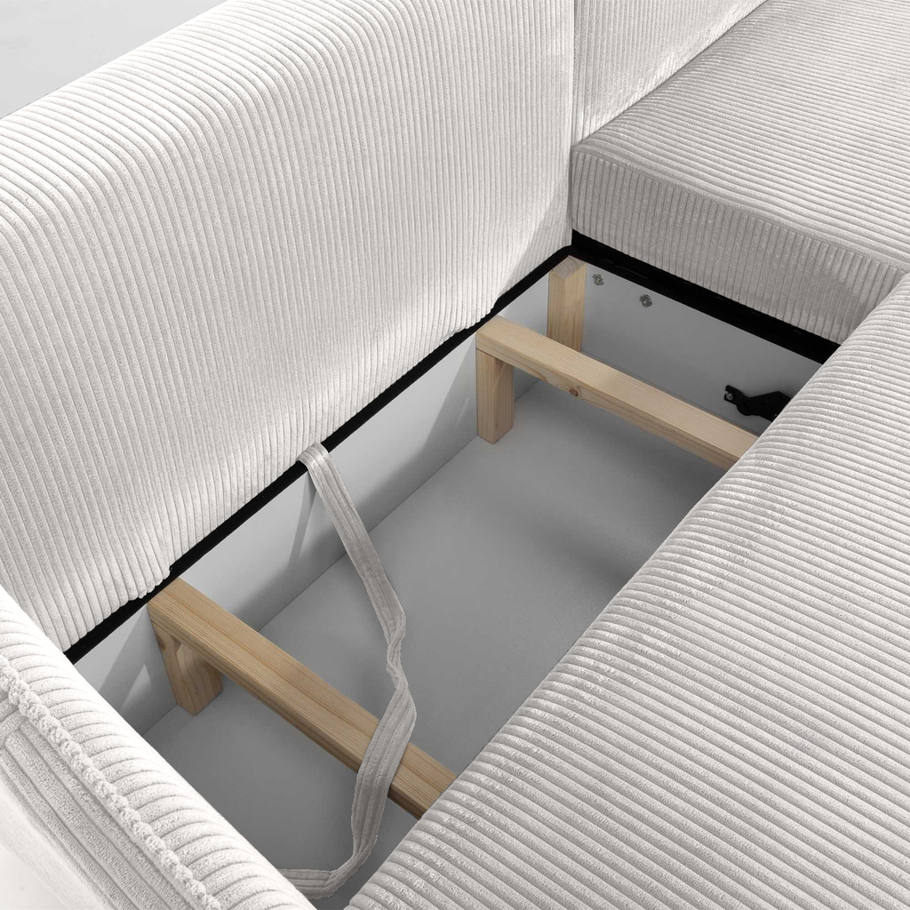 Rozkládací rohová sedačka s polštáři RAGUS světle šedá