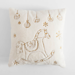 Povlak na polštář s houpacím koníkem LUCA bílý 45x45 cm