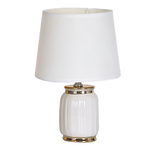 Bílo-zlatá stolní lampa glamour 26,5 cm