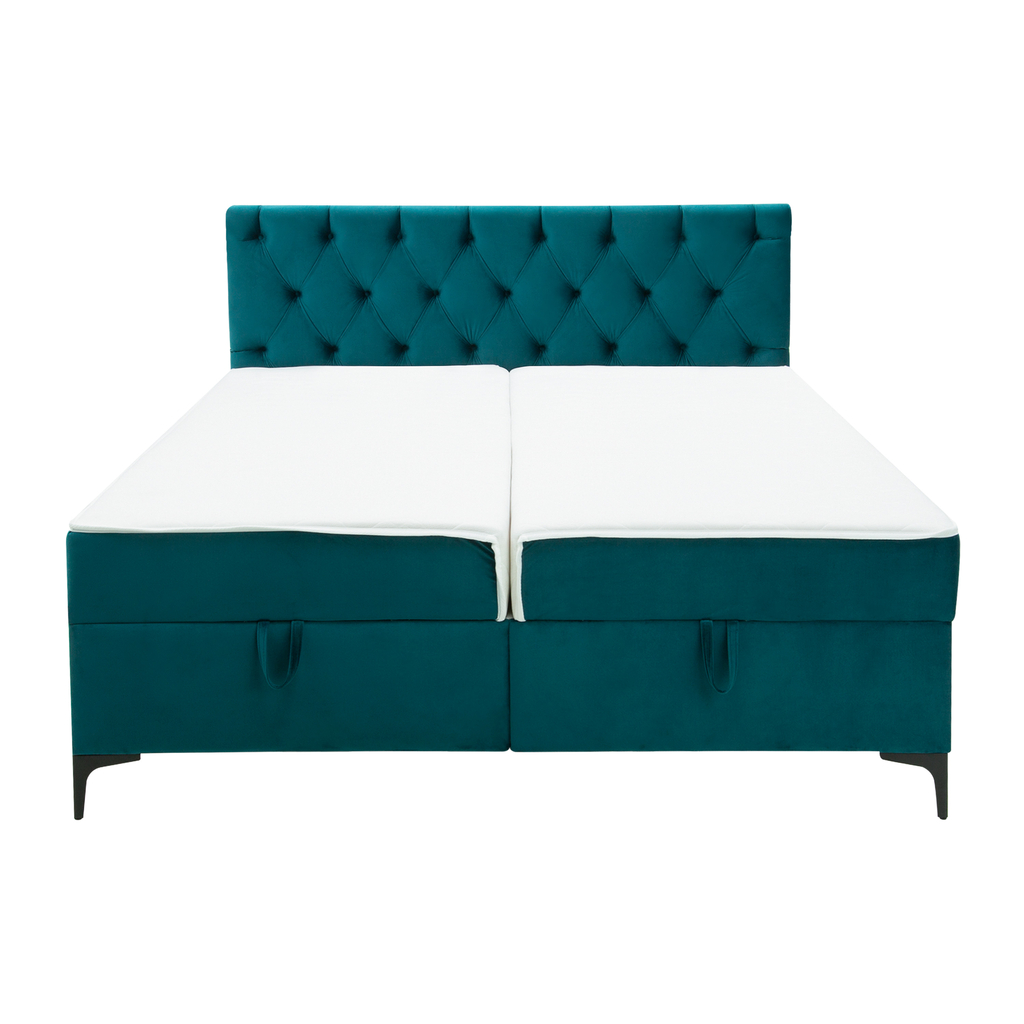 Tyrkysová postel boxspring PRIMO LUX 160x200 cm