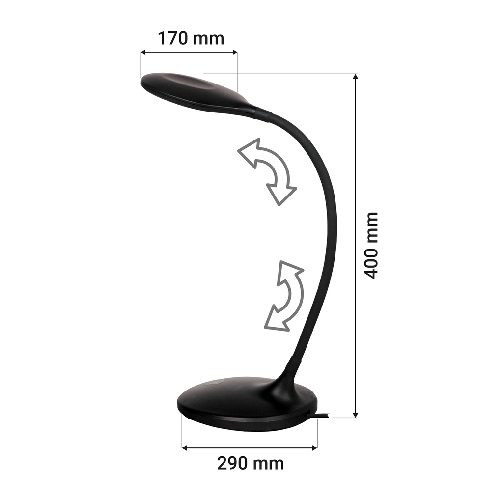 Černá stolní LED lampa ORO LETTA