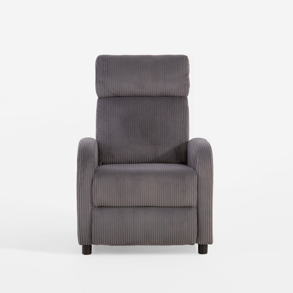 Křeslo s funkcí relax tmavě šedé BUMIO