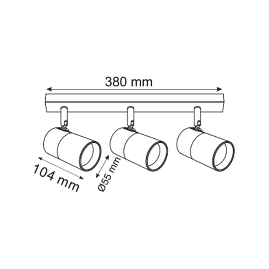 Stropní svítidlo se 3 nastavitelnými bodovými světly černo-zlaté FORI