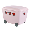 Růžový box na hračky s kolečky TEDDY, 55 l