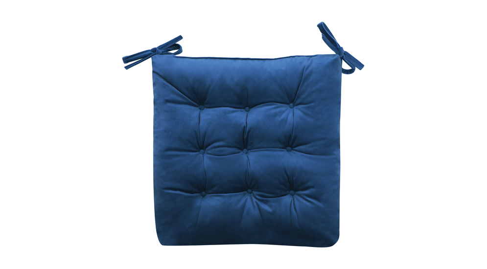 Sedák na židli tmavě modrý VELVIO 40x40 cm