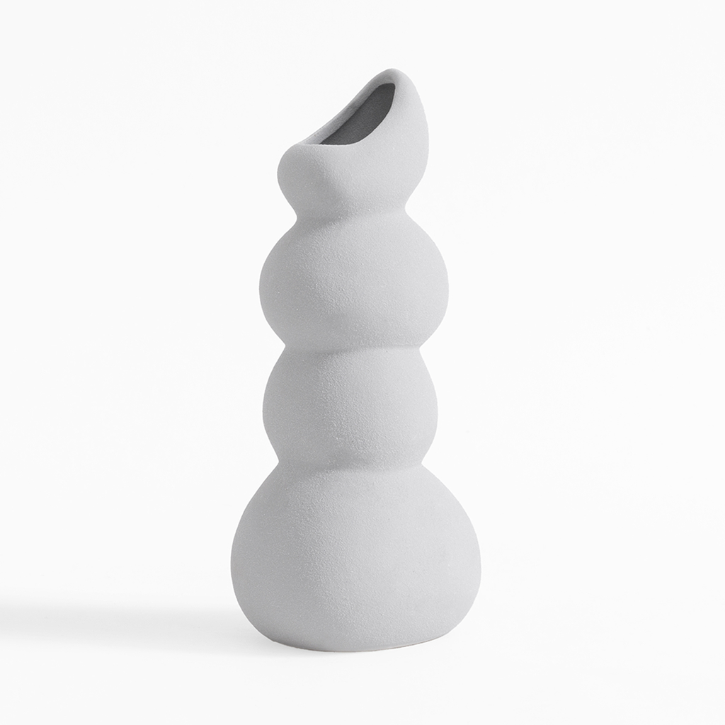 Šedá váza sněhulák 24,2 cm