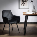 Černá velurová židle ADUNO II
