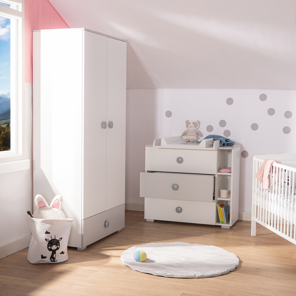 Šedá dětská šatní skříň TOP BABY