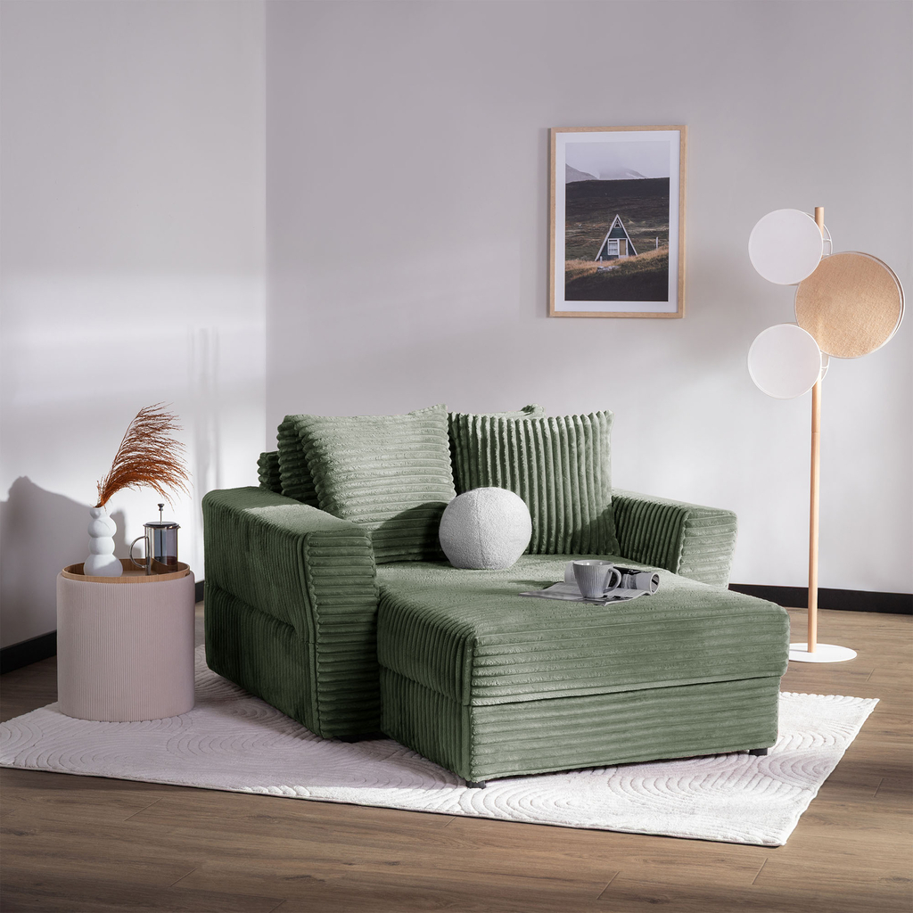 Křeslo loveseat zelené NOEMI