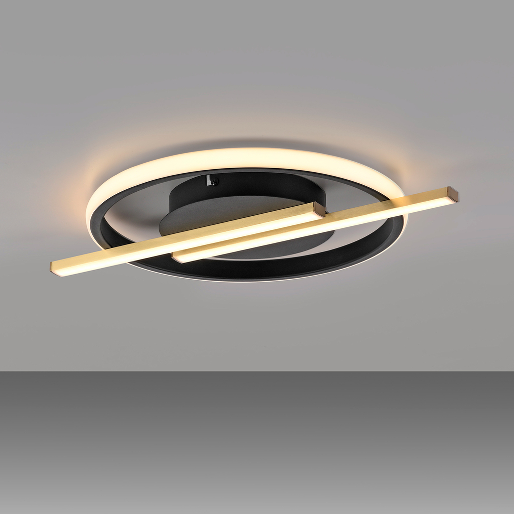 Černo-zlaté LED stropní svítidlo KORSA
